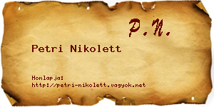 Petri Nikolett névjegykártya
